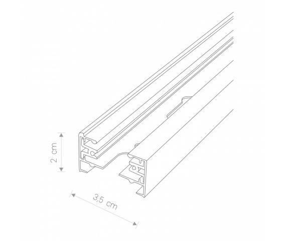 PROFILE TRACK 2 METER Szynoprzewód natynkowy NT biały 1F 9451