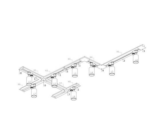 PROFILE RECESSED TRACK 2 METER Szynoprzewód wpuszczany WP biały 1F 9014