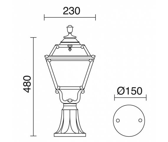 Lampa Stoj Ca Zewn Trzna Indura Mini H G X A Ip Dopo