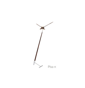 Zegar stojący PISA N PIN w kolorze drewna orzechowego i chromu NOMON