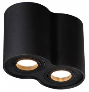 Lampa natynkowa Basic Round II C0086 Maxlight podwójna oprawa w kolorze czarnym