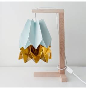 Lampa stołowa Table Mint Blue/Warm Gold Orikomi niebiesko-złota oprawa w minimalistycznym stylu