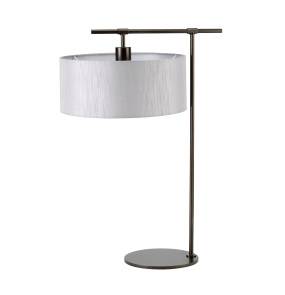 Lampa stołowa BALANCE BALANCE-TL-DBG oprawa w kolorze ciemno brązowym z szarym abażurem ELSTEAD LIGHTING