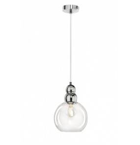 Lampa wisząca AKSO 1L TR MD1632-1L Clear Auhilon pojedyńcza oprawa świetlna w kolorze chromu