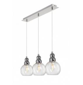 Lampa wisząca AKSO III TR MD1632-3A Clear Auhilon potrójna oprawa świetlna w kolorze chromu