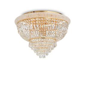 Plafon Dubai 243498 Ideal Lux kryształowa lampa sufitowa w kolorze złota