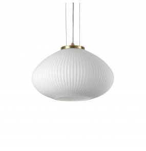 Lampa wisząca PLISS 264547 SP1 D35 Ideal Lux nowoczesna oprawa w kolorze białym z miedzianym wykończeniem