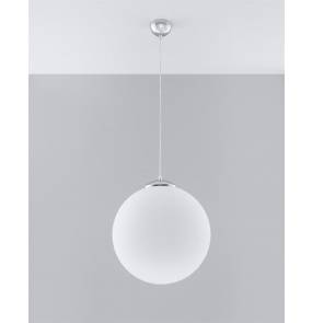 Lampa wisząca UGO 40 SL.0265 Sollux Lighting chrom kula mleczna