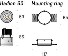 Pierścień montażowy do Hedion Pro 60 GU10 4.3266 biały  Labra 