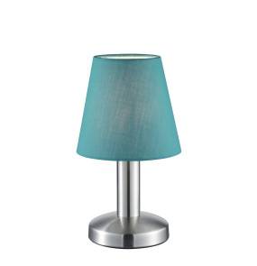 Lampa stołowa  MATS II 599700119 oprawa w kolorze srebrnym z niebieskim kloszem TRIO