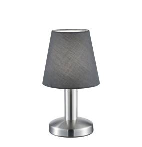 Lampa stołowa MATS II 599700142 oprawa w kolorze srebrnym z szarym kloszem TRIO