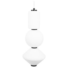 Lampa wisząca AKIKO P0468 oprawa w kolorze czarnym z mlecznymi kloszami MAXLIGHT