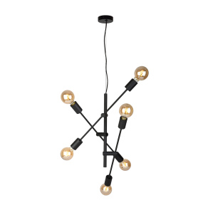 Lampa wisząca Ferreia PND-5986-6-BL oprawa w kolorze czarnym ITALUX