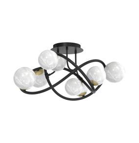 Lampa sufitowa NISYRO MX4922-8-EBGN oprawa w kolorze czerni i złota ZUMA LINE