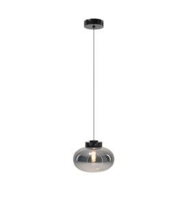 Lampa wisząca MOONSTONE P0515 oprawa w kolorze czarnego marmuru z dymionym kloszem MAXLIGHT