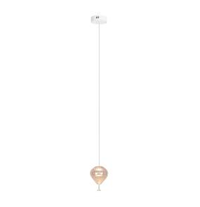 Lampa wisząca PALLONCINI I P0575 oprawa w kolorze białym z bursztynowym kloszam MAXLIGHT