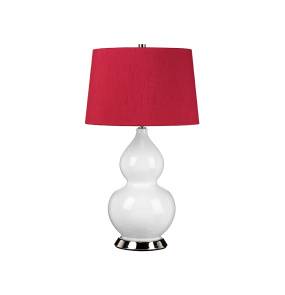 Lampa stołowa ISLA ISLA-PN-TL-RED oprawa w kolorze bieli i polerowanego niklu z czerwonym abażurem ELSTEAD LIGHTING