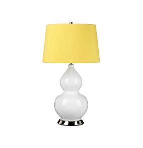 Lampa stołowa ISLA ISLA-PN-TL-YELLOW oprawa w kolorze bieli i polerowanego niklu z żółtym abażurem ELSTEAD LIGHTING