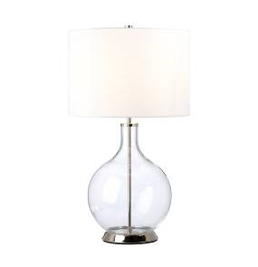 Lampa stołowa ORB ORB-CLEAR-PN-WHT oprawa w kolorze polerowanego niklu z białym abażurem ELSTEAD LIGHTING