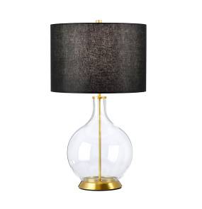 Lampa stołowa ORB ORB-CLEAR-AB-BLK oprawa w kolorze postarzanego mosiądzu z czarnym abażurem ELSTEAD LIGHTING