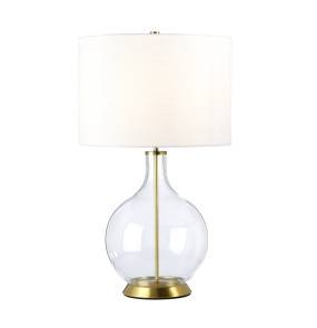 Lampa stołowa ORB ORB-CLEAR-AB-WHT oprawa w kolorze postarzanego mosiądzu z białym abażurem ELSTEAD LIGHTING