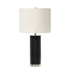 Lampa stołowa RIPPLE RIPPLE-TL-BLK-W oprawa w kolorze czarnym z elementami polerowanego niklu i białym abażurem ELSTEAD LIGHTING