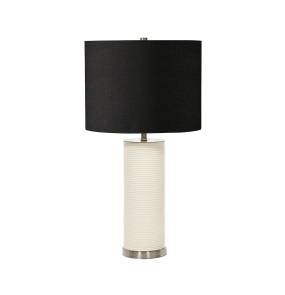 Lampa stołowa RIPPLE RIPPLE-TL-WHT-B oprawa w kolorze białym z elementami polerowanego niklu i czarnym abażurem ELSTEAD LIGHTING