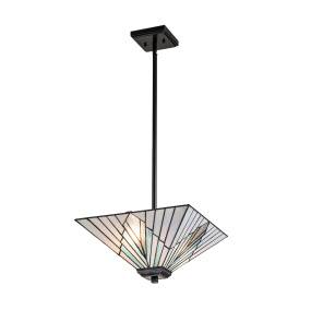 Lampa wisząca ALDERLEY TF-ALDERLEY-F-P oprawa w kolorze brązowym z kolorowym kloszem ELSTEAD LIGHTING 