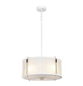 Lampa wisząca CORONA DL-CORONA-3P-WPN oprawa w kolorze bieli i polerowanego niklu ELSTEAD LIGHTING