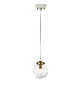 Lampa wisząca COSMOS DL-COSMOS-1P oprawa w kolorze kremowym i postarzanego mosiądzu ELSTEAD LIGHTING 