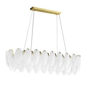 Lampa wisząca PIUMA LONG ST-6289-10C oprawa w kolorze bieli i mosiądzu Step Into Design