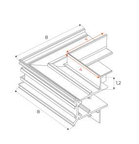 MAXLIGHT MT0010. Kątownik ściana/sufit. Do szyn MT0006, MT0007
