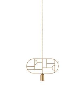 Lampa wisząca WOODEN DOTS WD03_GOLD oprawa w kolorze złotym NOMON