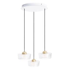 Lampa wisząca LIPARI III ROUND P0543 oprawa w kolorze szczotkowanego złota z transparentnymi kloszami MAXLIGHT