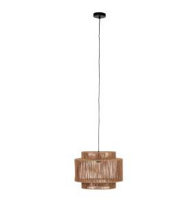 Lampa wisząca 55698-017 oprawa w kolorze czarnym z naturalnym abażurem DIJK