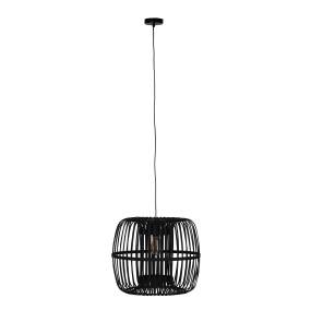 Lampa wisząca 55707-074 oprawa w kolorze czarnym z bambusowym abażurem DIJK