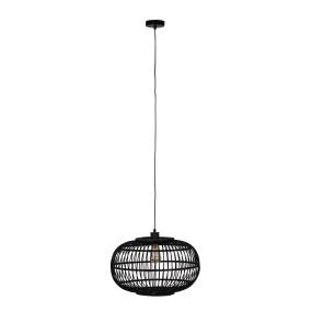 Lampa wisząca 55715-074 oprawa w kolorze czarnym z bambusowym abażurem DIJK