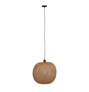 Lampa wisząca 55857-017 oprawa w kolorze czarnym z naturalnym abażurem DIJK