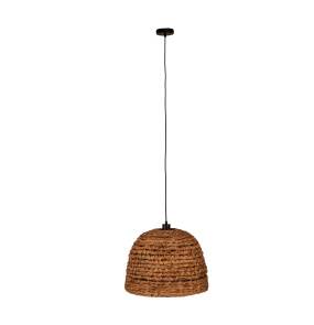 Lampa wisząca 56106-017 oprawa w kolorze czarnym z naturalnym abażurem DIJK