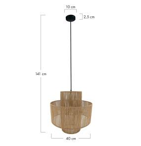 Lampa wisząca 104665 oprawa w kolorze czarnym z jutowym abażurem DIJK