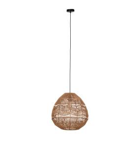 Lampa wisząca 55865-017 oprawa w kolorze czarnym z naturalnym abażurem DIJK