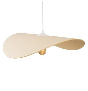 Lampa wisząca PAN P0585 oprawa w kolorze białym z beżowym abażurem MAXLIGHT