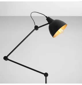 Lampa podłogowa AIDA FLOOR 843A designerska oprawa w kolorze czarno-złotym ALDEX