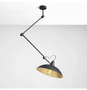 Lampa sufitowa MELOS 808PL_G1_Z industrialna oprawa w kolorze czarno-złotym ALDEX