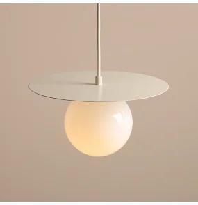 Lampa wisząca LOOP CREAM S 1125G9_S oprawa w kolorze kremowym z kulistym kloszem ALDEX