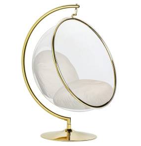 Fotel BUBBLE STAND GOLD VELVET poduszka beżowa